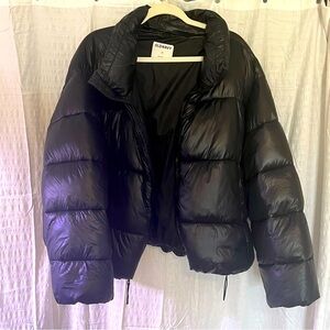 Black Cropped Puffer Jacket